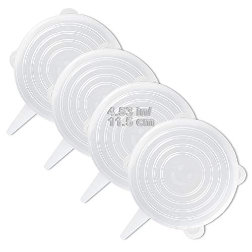 LELE LIFE Lot de 4 couvercles extensibles en silicone de même taille, plus épais, couvercles...