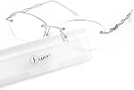 LUFF Stylish rimless reading glasses for women anti-blue light,Fashion Comfortable and lightweight Frameless 1PC reader