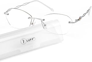 LUFF Stylish rimless reading glasses for women anti-blue light,Fashion Comfortable and lightweight Frameless 1PC reader