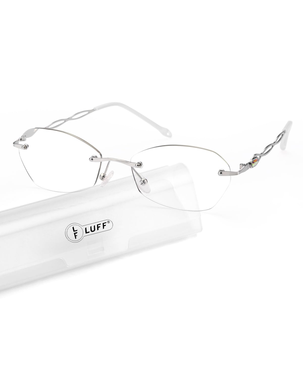 LUFF 1PC Stylish rimless reading glasses for women anti-blue light,Fashion Comfortable and lightweight Frameless computer reader