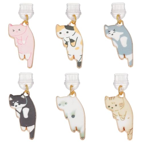 6-Pack Cute Cat Charm Dust Plugs for Type C Port