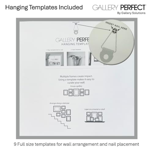 Gallery Perfect 12x12 Picture Frames, 9 Piece Set with Real Glass Cover for 8x8 Photos With Mat, Picture Frames Collage Wall Decor for Gallery Wall, Home Decor, Black by GALLERY PERFECT - Image 7