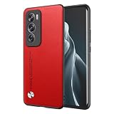 EASSGU Custodia per OPPO Reno12 Pro 5G / OPPO Reno 12 Pro 5G (6.7" Inches), Cover per Telefono in Stile Business con Retro in PU Pelle - Rosso