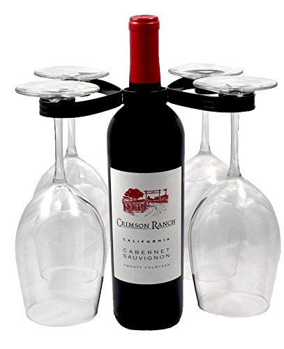Mango Steam Easy Slip On Wine Glass Holder Black #TOP3