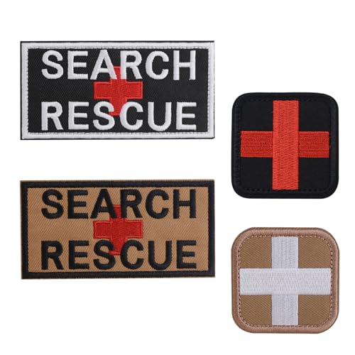 HOMMDECO Badge de moral brodé 4PCS Moral Badge Moral Patch Broderie Rescue Medical Armband Patch est utilisé pour une identification facile et rapide dans une trousse de premiers soins médicaux