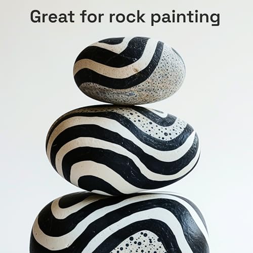 Image of ARTISTRO 5 Black Paint Pen for Rock, Glass, Ceramic, Wood, Tire, Fabric, Metal, Canvas, Marking, Painting - Set of 5 Acrylic Paint Markers Water-based - Brush Tip with Automatic Ink Control System