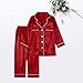 Mens Satin Pajamas Set Fall Fashion Family Christmas Pajamas Matching Sets Silk Satin Xmas Pjs Sleepwear Comfy Long Sleeve Button Down Holiday Loungewear Plus Size Couples Jammies Wine