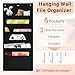6-Pocket Hanging Wall File Organizer with 3 Hangers, Black Storage Pocket Chart for Door, Wall Folder Organizer, Perfect for Home, Office, Classroom
