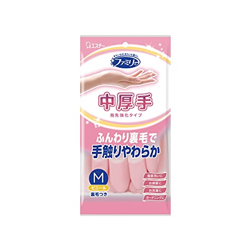 [ファミリー] 中厚手 指先強化タイプ M ピンク 1双（Amazon）