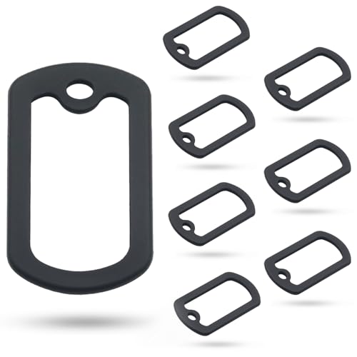 8-Pack Black Silicone Dog Tag Silencers