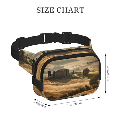 Sac banane imprimé paysage de Toscane Walrus avec sangle ajustable - 2