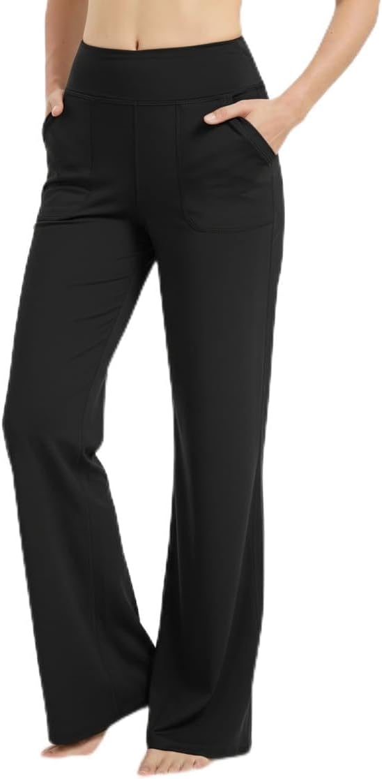 Zylioo Lange Been Flared Leggings Yogabroek voor Dames Lang/Extra Lang, Ondoorzichtig Bootcut Leggings Tall/Extra Tall, Fitnessbroek Bootleg Jazzpants, grijs, XXL Extra Tall