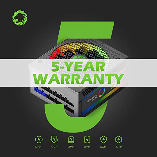 750W Fully Modular Rgb Power Supply, 80 Plus Gold Certified, Multiple Argb Light Modes, Atx Gaming Power Supply #TOP2