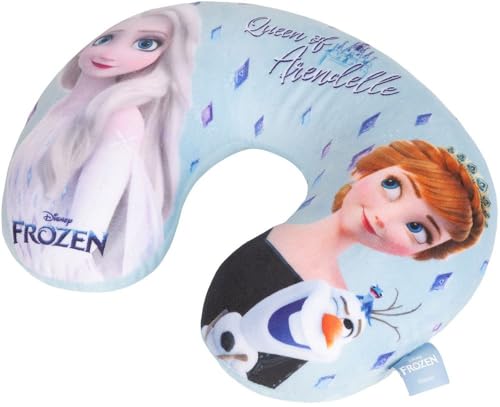 Tataway Poduszka podróżna Frozen Ice - miękkie i wygodne podparcie szyi z designem Disney Frozen, idealne dla dzieci w samochodzie lub samolocie