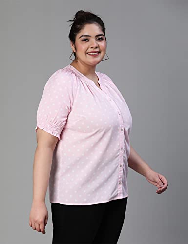 Image of oxolloxo Women Plus Size V- Neck Short Sleeve Top