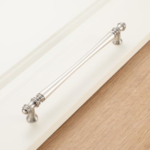 KOOFIZO 10 Pack 6-1/4 Inch Brushed Nickel Kitchen Cabinet Handles Satin Nickel Cabinet Pulls Nickel Cabinet Hardware P30 for Cabinets Drawer Dresser Cupboard Bedroom Bathroom by KOOFIZO - Used condition - Image 6