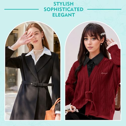 Fake Collar, Collar for Women, [2Pieces White+Black] Shirt Collar Dickey Collar, Half False Blouse Collar for Women & Girls Favors (M)3