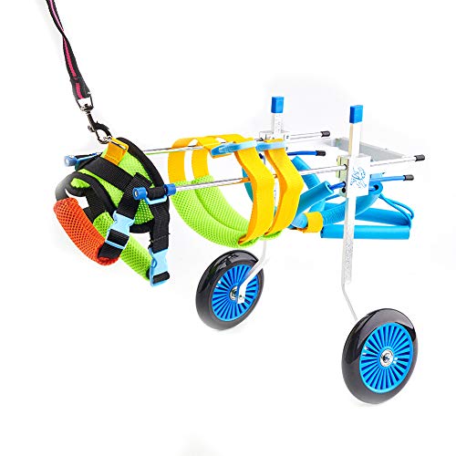 Pssopp Pet Wheelchair, Adjustable Dog Wheelchair Disabled Dog Assisted Walk Car Hind Leg