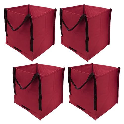 DURASACK Heavy Duty Storage Tote Bag 22-Gallon, Red, Pack of 4