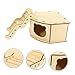 BESPORTBLE 2pcs Wooden Hamster Hideout House with Ladder DIY Assembly Small PET Nest Wooden Hamster Hut for Gerbils and Mice Sleeping House and Hiding Toy