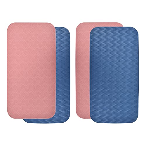 2 Piezas Esteras de Yoga Fitness Rodillera de Yoga, Esteras de Yoga, Rodilleras Ligeras, Esteras de Yoga Antideslizantes TPE Yoga Mat para Proteger las Rodillas, los Puños y los Codos, 34 x 17 x 1 cm