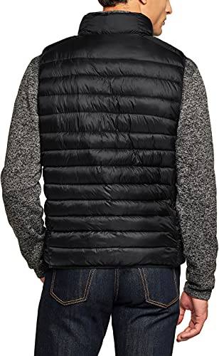 Tsla Men's Lightweight Packable Accent Puffer Vest, Water-Resistant Winter Outdoor Vests, Ascent Puff Vest Black, Large #TOP1