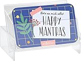 Notiz an mich selbst. Happy Mantras: Kartenbox zum Aufstellen mit 70 Glücksmantras und positiven Affirmationen