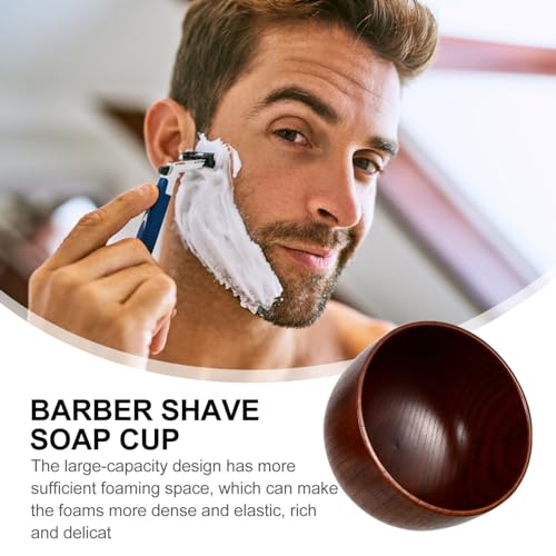 Mipcase Shaving Bowl, Shaving Soap Bowl for Men Wooden Shaving Cream Bowl Wide Mouth Shaving Mug Cup for Men