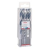 bosch accessories 2608577269 hss pointteq (10,1 x 87 133 mm) - set da 5 pezzi di punte elicoidali per trapano metallo, acciaio, fusione o plastica, grigio (argento), Ø 10.1 mm