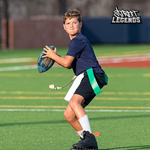 Street Legends Youth Football For Kids, Graffiti Printed Composite Leather Size 8 Football- Includes Pump, Made For Training, Practicing, & Recreational Play, Teal #TOP5