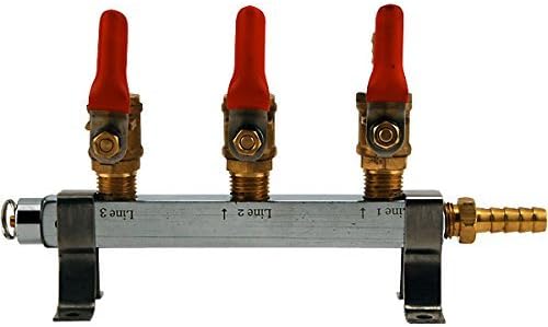 3-Way CO2 Distribution Bar with Safety