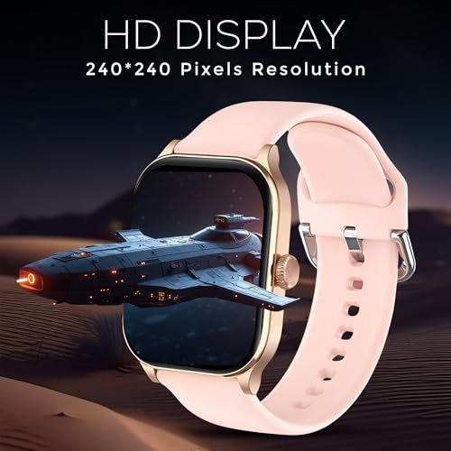 Image of PunnkFunnk NovoLux HD Display Smartwatch for Men & Women Answer /Make Calls, Heart Rate Monitor, 113+ Sports Modes, Step Counter, IP68 Waterproof, Compatible with Android & iOS(Pink)