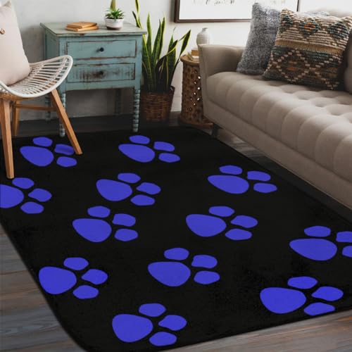 Dog Paws Print Area Rug for Living Room
