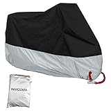 Motorcycle Cover, All Season 210D Waterproof Motorbike Covers with Lock Holes & Storage Bag Fits Up...
