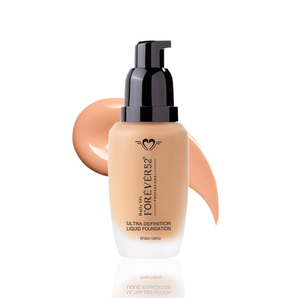 Forever52 Daily Life Ultra Definition Liquid Foundation (Fudge- 013, Medium to Dark Shade with Golden Undertone) Long Lasting Matte Full Coverage Flawless Weightless Creamy Foundation.