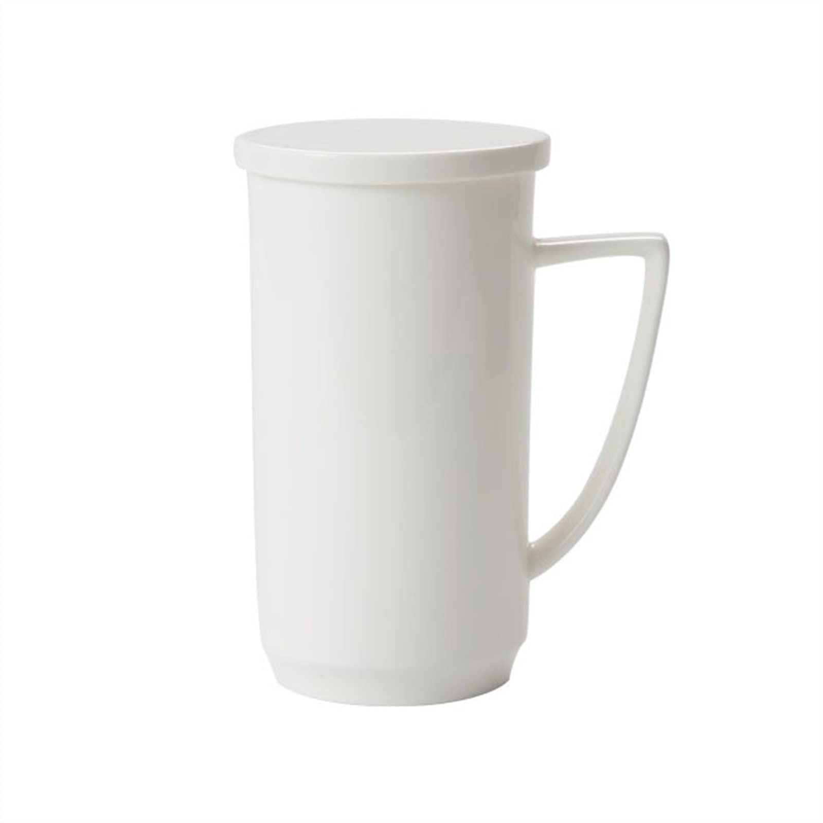 Ceramiczny kubek do kawy 500ML super pojemność kubek z porcelany kostnej prosty i piękny kubek do kawy z pokrywką kubek do mleka, biały zestaw kubków do kawy
