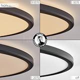 HOFSTEIN Lampa sufitowa LED Endrup, okrągła lampa sufitowa wykonana z plastiku w kolorze czarnym/białym, możliwość ściemniania za pomocą włącznika światła, 1 lampa, 22 W, 2400 lumenów, 3000 Kelwinów