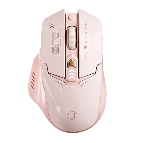 Image of Wireless Mouse, Rechargeable Silent Click Mouse with 4-Level DPI (800-2400), 500mAh Battery & LED Level Indicator, 2.4G Ergonomic Optical Mouse for Laptop, PC, Computer (Pink)