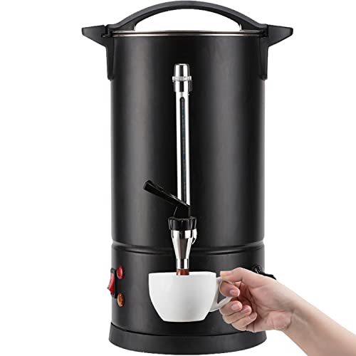 Fooikos Coffee Urn,16L-110 Cups, 304 Stainless Steel,1600W Fast Heating Black #TOP20