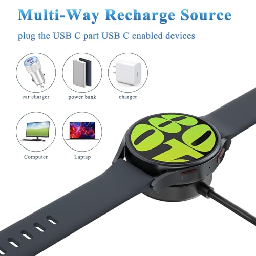 Image of Tobfit 50CM Magnetic USB-C Charging Cable for Samsung Galaxy Watch 7, Replacement Type-C Charging Dock Compatible with Galaxy Watch 8 /7 /6 /5 /4 /3, Classic & Pro Models (50CM / 1.6ft)