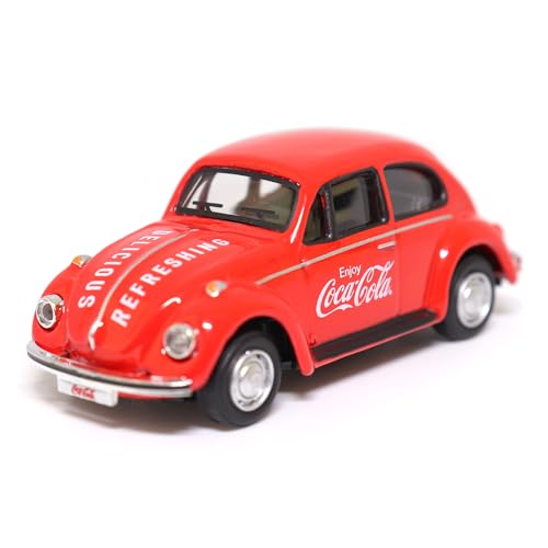 Motor City Classics Coca-Cola Diecast Collectible | 1966 Volkswagen Beetle 1:72 Scale Model 472005 Officially Licensed