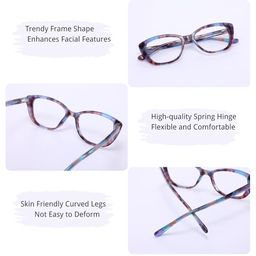 Image of Firmoo Blue Light Blocking Computer Reading Glasses Vintage Cateye Acetate Frame for Women 0.5x-3.0x