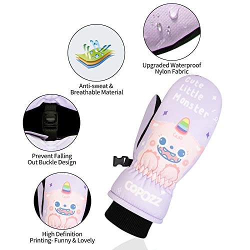 Copozz Ski Mittens Kids, 3M Thinsulate Insulated Thermal Child Snow Gloves Windproof Warm Winter Ski Gloves For Boys Girls #TOP2