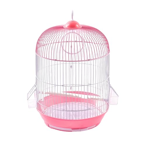 yefoeeバードハウス オカメインコケージ 丸型 広いスペース お手入れ簡単 取っ手付き 持ち運び・移動簡単 セキセイインコ ムニア 省スペース お手入れ簡単 小型・中型鳥用コンテナ (レッド,29*29*36cm)