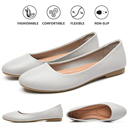 Image of Hash Bubbie Women's Flats Shoes Ballet Flats Dress Shoes Comfortable PU Leather Slip on Shoes for Women