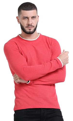 Image of fanideaz Mens Popcorn Textured Cotton Full Sleeve Round Neck T Shirt for Men Soft and Breathable Fabric Trendy Look Regular Fit Ideal for Daily Casual Wear