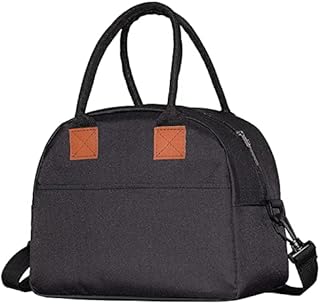 Insulated Lunch Bags for Women Men Reusable Thermal Lunch Box Tote Bags for Kids Adult Leakproof Lunch Cooler Bag with Adjustable Shoulder Strap for Work School Picnic (Black)