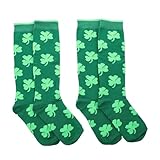 Artibetter Atmungsaktive Baumwoll Sportsocken 2 Paar mit Kleeblattmotiv für Erwachsene St Patricks Day Feier