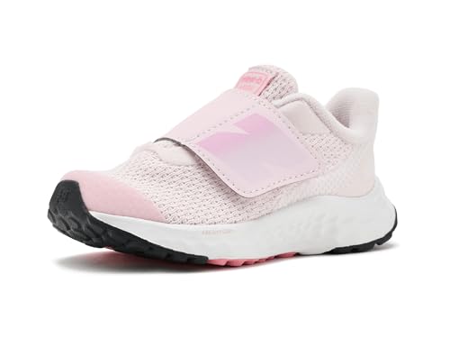 Image of New Balance Kid's Fresh Foam Arishi V4 Hook & Loop Running Shoe, Pink Salt /Double Bubble, 4 XW Infant