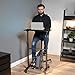 VIVO Height Adjustable 28 x 14 inch Standing Desk Cart for Laptop Office Work, Stationary Training Exercise Bike Use, Small Mobile Workstation with Locking Wheels, Black, CART-V01BK